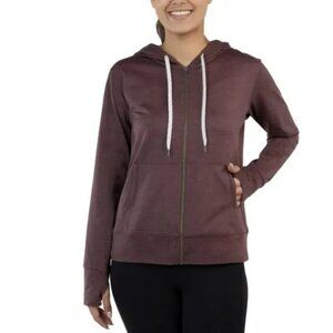 KIRKLAND Signature Womens Moisture Wicking Lightweight Hooded Jacket, Red, XS
